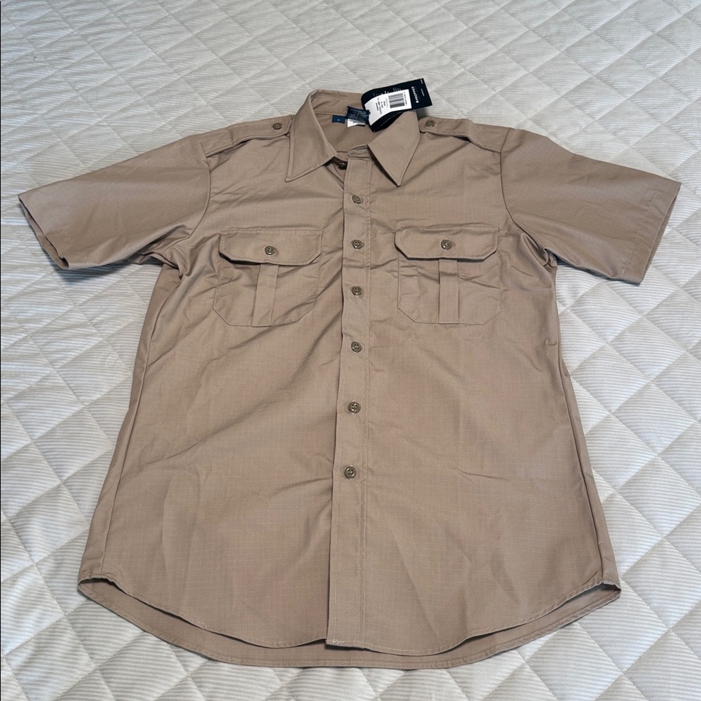 Propper® Men Tactical Shirt Medium Short Sleeve Police Work Uniform Button Up